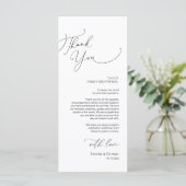 Minimalistische Hochzeitsplatteinstellung Dankesch Programm (Stehend Vorderseite)
