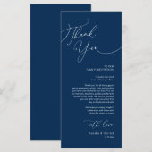 Minimalistische Hochzeitsplatteinstellung Dankesch Programm (Vorne/Hinten)