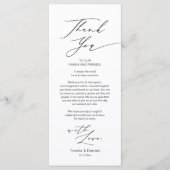 Minimalistische Hochzeitsplatteinstellung Dankesch Programm (Vorderseite)