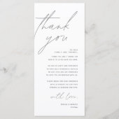 Minimalistische Hochzeitsplatteinstellung Dankesch Programm (Vorderseite)