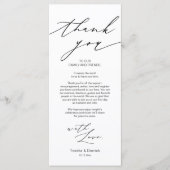 Minimalistische Hochzeitsplatteinstellung Dankesch Programm (Vorderseite)