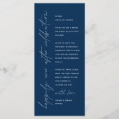 Minimalistische Hochzeitsplatteinstellung Dankesch Programm (Vorderseite)