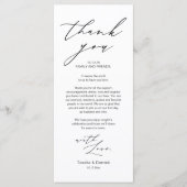 Minimalistische Hochzeitsplatteinstellung Dankesch Programm (Vorderseite)