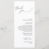 Minimalistische Hochzeitsplatteinstellung Dankesch Programm (Vorderseite)