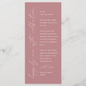 Minimalistische Hochzeitsplatteinstellung Dankesch Programm (Vorderseite)