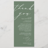 Minimalistische Hochzeitsplatteinstellung Dankesch Programm (Vorderseite)