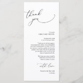 Minimalistische Hochzeitsplatteinstellung Dankesch Programm (Vorderseite)