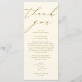 Minimalistische Hochzeitsplatteinstellung Dankesch Programm (Vorderseite)