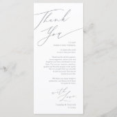 Minimalistische Hochzeitsplatteinstellung Dankesch Programm (Vorderseite)
