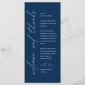 Minimalistische Hochzeitsplatteinstellung Dankesch Programm (Vorderseite)