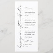 Minimalistische Hochzeitsplatteinstellung Dankesch Programm (Vorderseite)