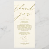 Minimalistische Hochzeitsplatteinstellung Dankesch Programm (Vorderseite)