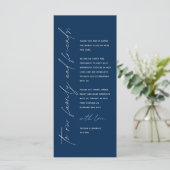 Minimalistische Hochzeitsplatteinstellung Dankesch Programm (Stehend Vorderseite)