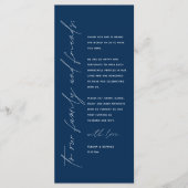 Minimalistische Hochzeitsplatteinstellung Dankesch Programm (Vorderseite)