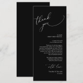 Minimalistische Hochzeitsplatteinstellung Dankesch Programm (Vorne/Hinten)