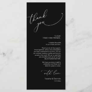 Minimalistische Hochzeitsplatteinstellung Dankesch Programm