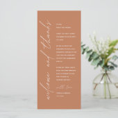 Minimalistische Hochzeitsplatteinstellung Dankesch Programm (Stehend Vorderseite)