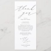 Minimalistische Hochzeitsplatteinstellung Dankesch Programm (Vorderseite)