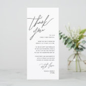 Minimalistische Hochzeitsplatteinstellung Dankesch Programm (Stehend Vorderseite)