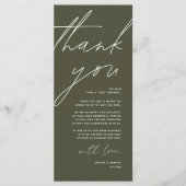 Minimalistische Hochzeitsplatteinstellung Dankesch Programm (Vorderseite)