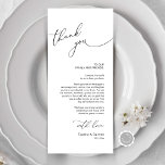 Minimalistische Hochzeitsplatteinstellung Dankesch Programm<br><div class="desc">Das ist die moderne romantische klassische Kalligraphie, in Schwarz Schriftart, Place Setting Dankeschön Karten. Teilen Sie die Liebe und zeigen Sie Ihre Wertschätzung für Ihre Gäste, wenn sie sich an ihren Sitz setzen und lesen Sie diese personalisierte charmante Dankeschön setzen Karte. Es ist eine wunderbare Art, Ihre Feier zu starten!...</div>