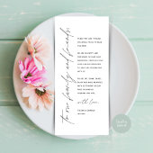 Minimalistische Hochzeitsplatteinstellung Dankesch Programm