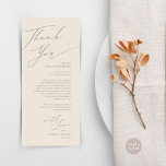 Minimalistische Hochzeitsplatteinstellung Dankesch Programm<br><div class="desc">Teilen Sie die Liebe und danken Sie Ihren Gästen, wenn sie sich an ihrem Platz setzen und diese personalisierte charmante Platzkarte lesen. Es ist eine wunderbare Art, Ihre Feier zu starten! Diese Karte ist sicher, den Ton für ein unvergessliches Ereignis Set. Die Dankeschön-Karte bietet modernes Design-Drehbuch-Thema, das Ihrem Fest eine...</div>
