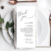 Minimalistische Hochzeitsplatteinstellung Dankesch Programm