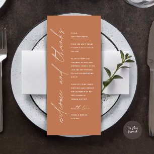 Minimalistische Hochzeitsplatteinstellung Dankesch Programm