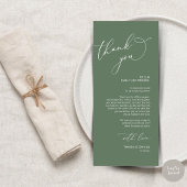 Minimalistische Hochzeitsplatteinstellung Dankesch Programm