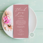 Minimalistische Hochzeitsplatteinstellung Dankesch Programm