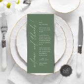 Minimalistische Hochzeitsplatteinstellung Dankesch Programm