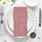 Minimalistische Hochzeitsplatteinstellung Dankesch Programm