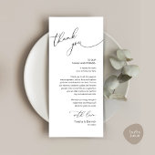 Minimalistische Hochzeitsplatteinstellung Dankesch Programm