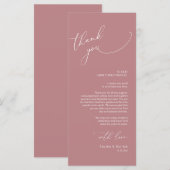 Minimalistische Hochzeitsplatteinstellung Dankesch Programm (Vorne/Hinten)