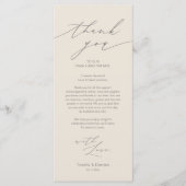 Minimalistische Hochzeitsplatteinstellung Dankesch Programm (Vorderseite)