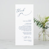 Minimalistische Hochzeitsplatteinstellung Dankesch Programm (Stehend Vorderseite)