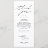 Minimalistische Hochzeitsplatteinstellung Dankesch Programm (Vorderseite)