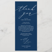 Minimalistische Hochzeitsplatteinstellung Dankesch Programm (Vorderseite)