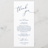 Minimalistische Hochzeitsplatteinstellung Dankesch Programm (Vorderseite)