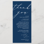 Minimalistische Hochzeitsplatteinstellung Dankesch Programm (Vorderseite)