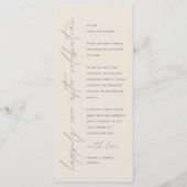 Minimalistische Hochzeitsplatteinstellung Dankesch Programm (Vorderseite)