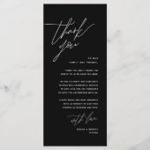 Minimalistische Hochzeitsplatteinstellung Dankesch Programm (Vorderseite)