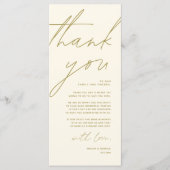 Minimalistische Hochzeitsplatteinstellung Dankesch Programm (Vorderseite)