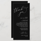 Minimalistische Hochzeitsplatteinstellung Dankesch Programm (Vorne/Hinten)