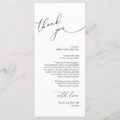 Minimalistische Hochzeitsplatteinstellung Dankesch Programm (Vorderseite)