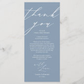 Minimalistische Hochzeitsplatteinstellung Dankesch Programm (Vorderseite)