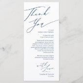 Minimalistische Hochzeitsplatteinstellung Dankesch Programm (Vorderseite)