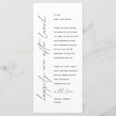 Minimalistische Hochzeitsplatteinstellung Dankesch Programm (Vorderseite)