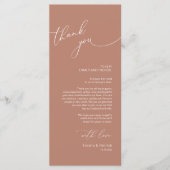 Minimalistische Hochzeitsplatteinstellung Dankesch Programm (Vorderseite)